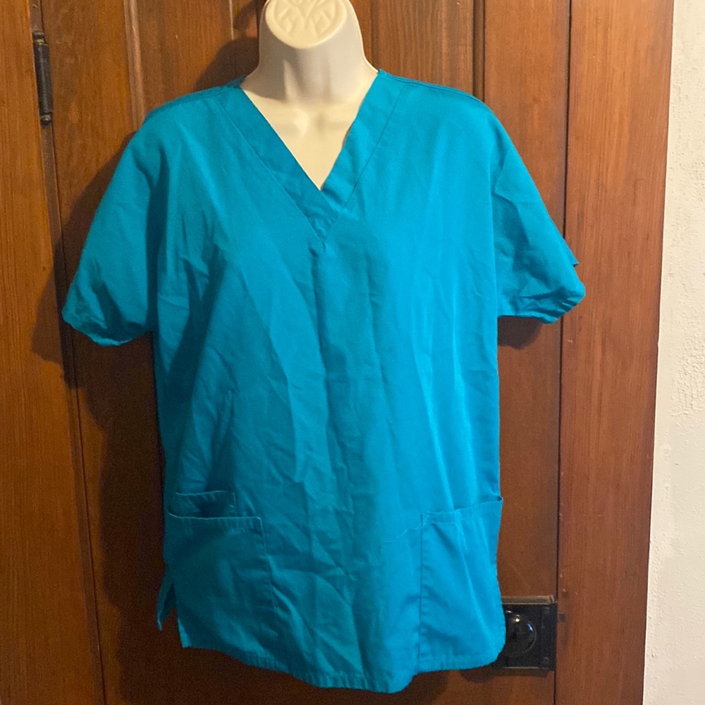 Teal blue scrubs top size small by Cherokee
